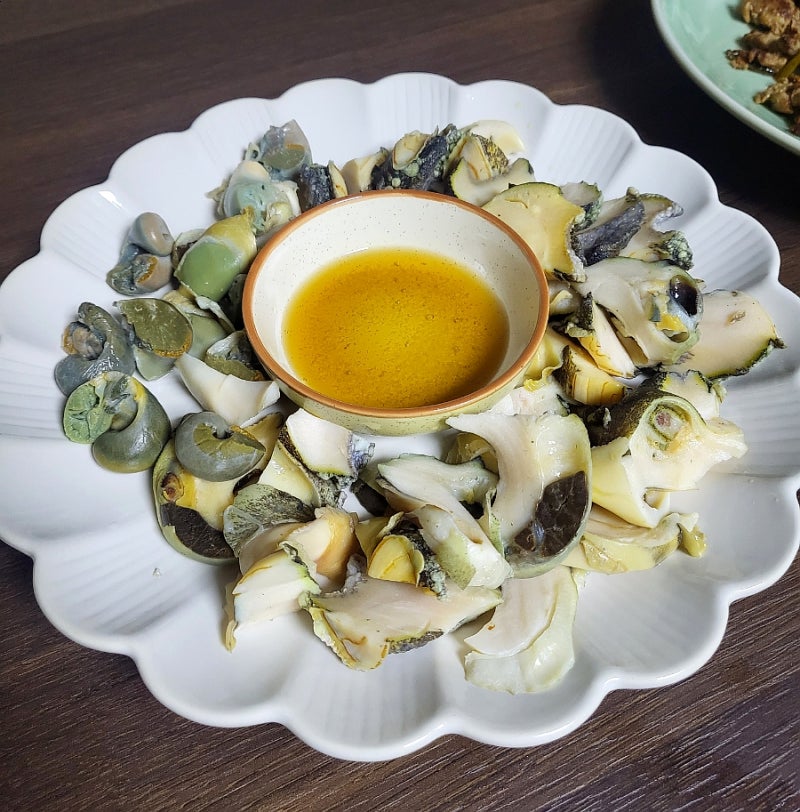 참소라 삶는법 1kg 손질 참소라 숙회