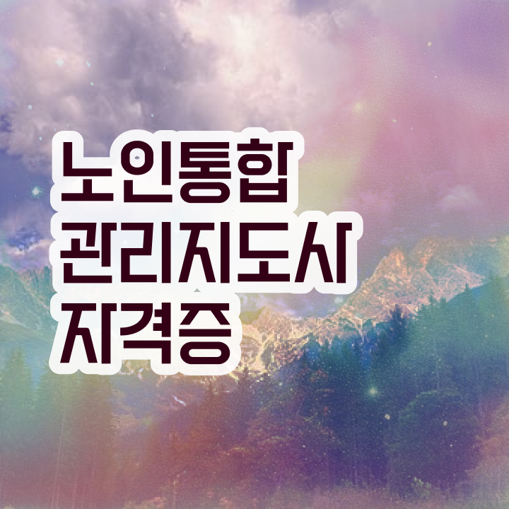  노인통합관리지도사1급자격증 , 노인통합관리지도사 자격증 독학으로 준비한 방법 궁금하셨다면