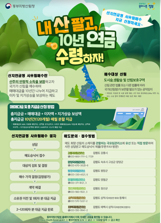 연금복권 보다 산지연금, ‘산지연금형 사유림 매수’ 연금복권 보다 산지연금, ‘산지연금형 사유림 매수’