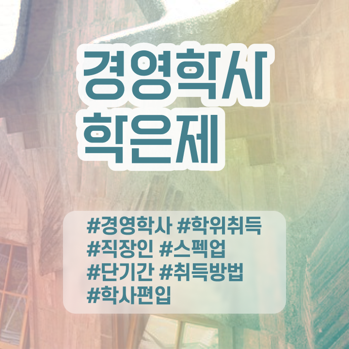  , 대학진학, 경력없이 경영학 전공 취득 가능해요