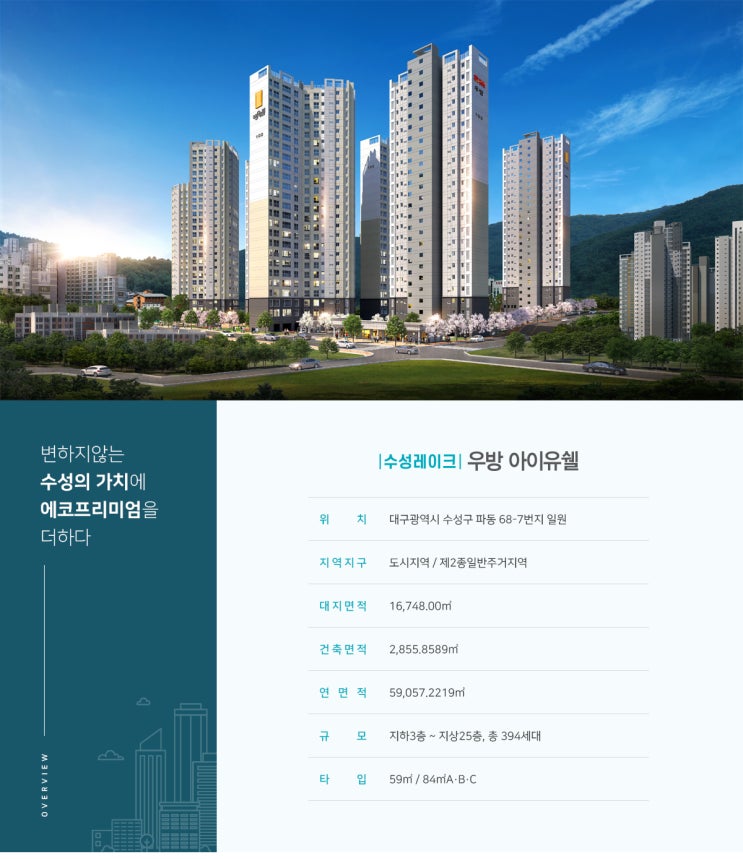  수성 레이크 우방아이유쉘 개요 및 평면안내