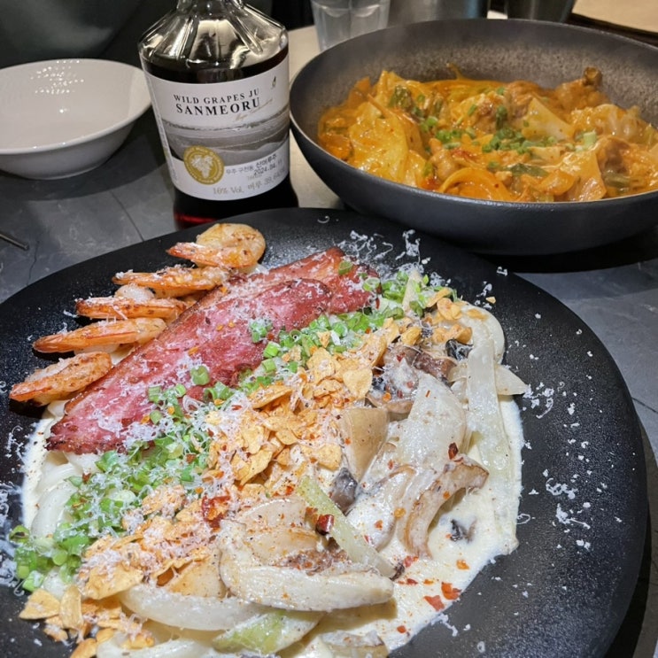 [성신여대맛집] 데이트 코스 추천 분위기 좋은 한식주점 술집 '운몽' - 크림우동, 로제 닭갈비