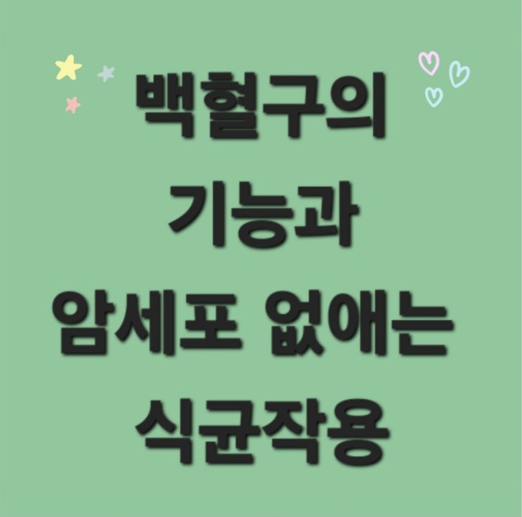  백혈구의 기능과 암세포 없애는 식균작용