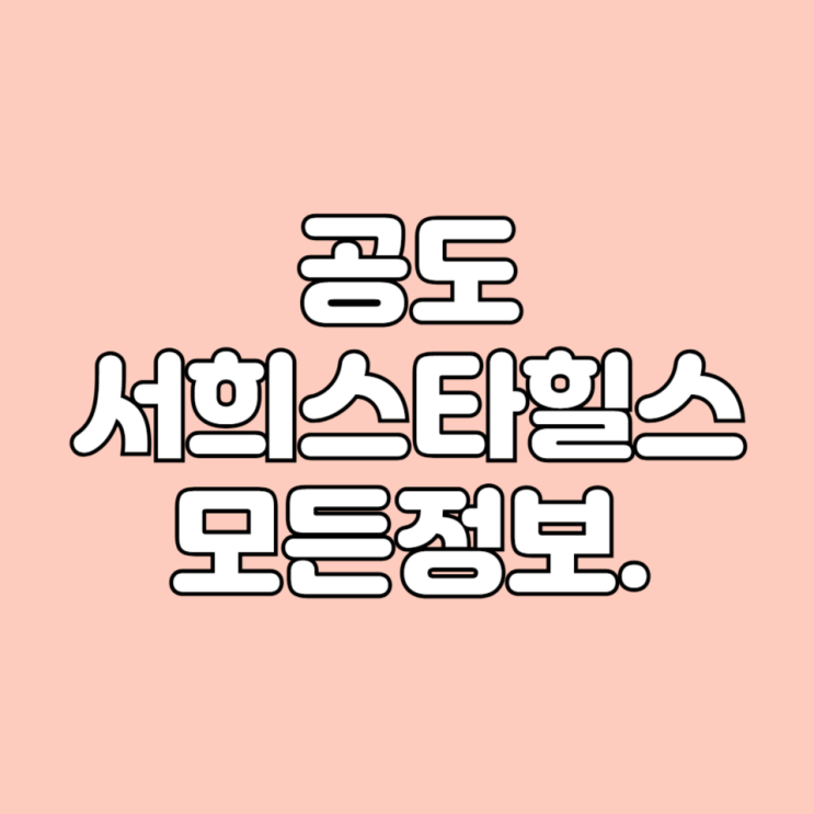  경기도 안성 공도서희스타힐스 아파트 면적타입 평면도 학군 시세