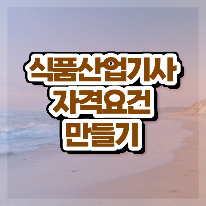  식품산업기사 실기 식품산업기사 응시자격 인강만 듣고 쉽고 빠르게 준비한 전략