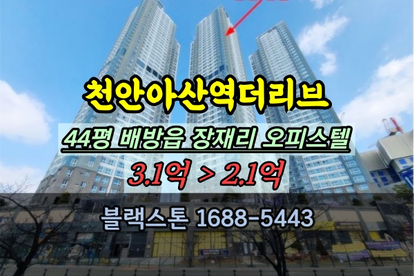  천안아산역더리브 경매 44평 배방읍 오피스텔 3룸 고층