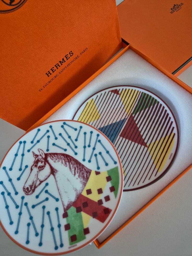 에르메스 히포모빌 Hermes Hippomobile 디저트 플레이트 세트 2p, 만족도 높은 에르메스 접시