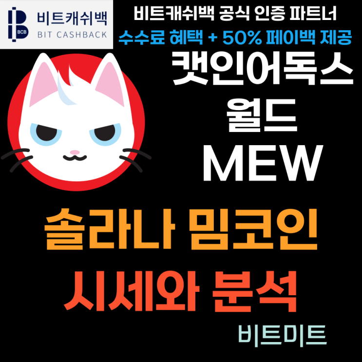  캣인어독스월드 (MEW) 솔라나 기반 고양이 밈코인 시세분석 및 전망