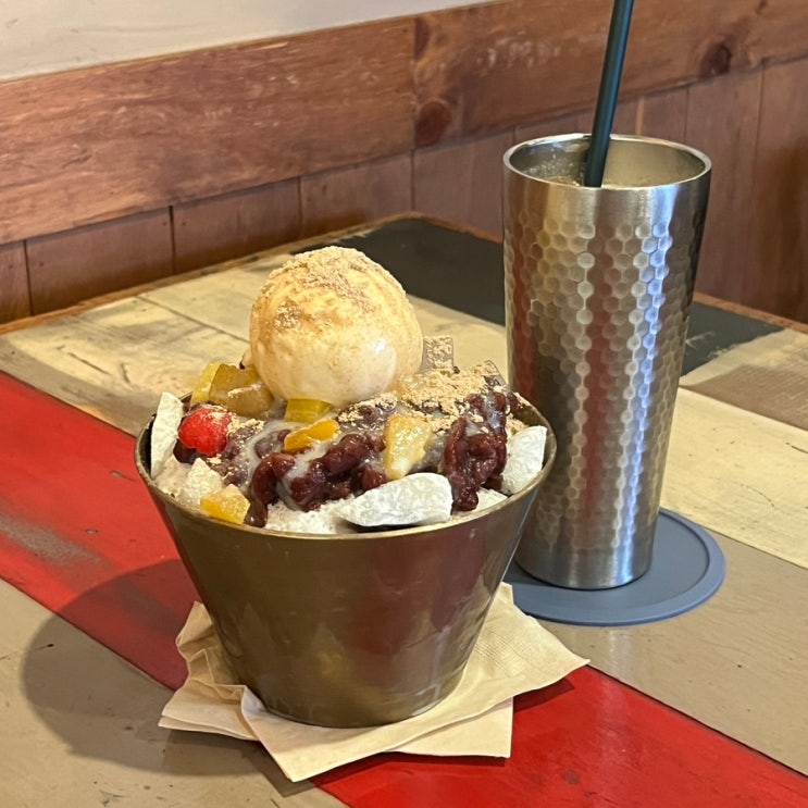  수원 아주대 팥빙수 카페 추천 커피다움