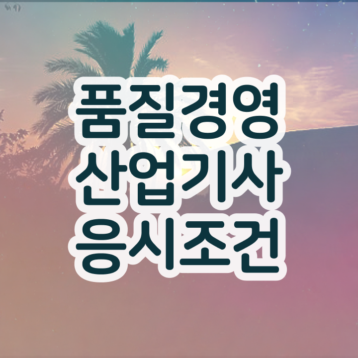  품질경영산업기사 실기 품질경영산업기사 시험응시조건 인강으로 1학기에 준비한 노하우