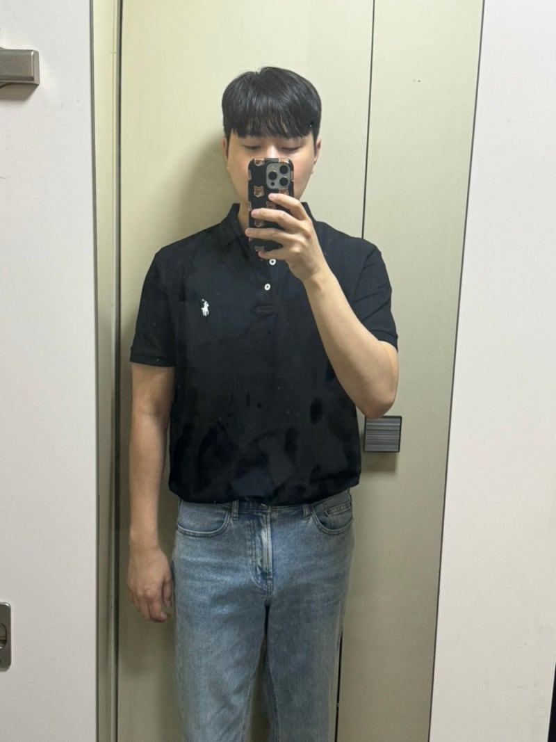 폴로 랄프로렌 남자 카라티 블랙 코디 사이즈팁