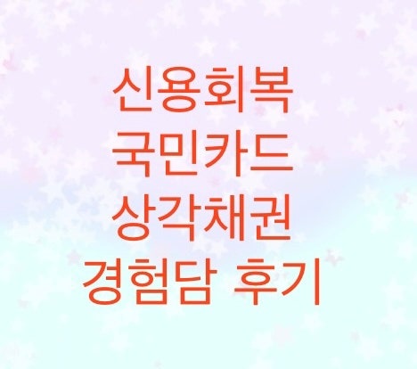  원금감면에 필요한 상각채권. 국민카드는 어떻게 상각채권이 되는지 알아보자.필자의경험담