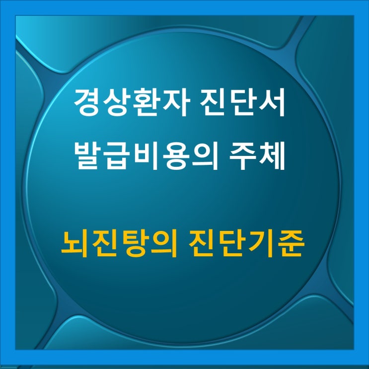 경상환자 진단서 발급비용은 피해자, 뇌진탕 진단 기준 경상환자 진단서 발급비용은 피해자, 뇌진탕 진단 기준
