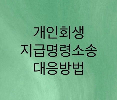  지급명령소송 대응방법 알아보자 (개인회생기준)금지명령과 중지명령이 있습니다