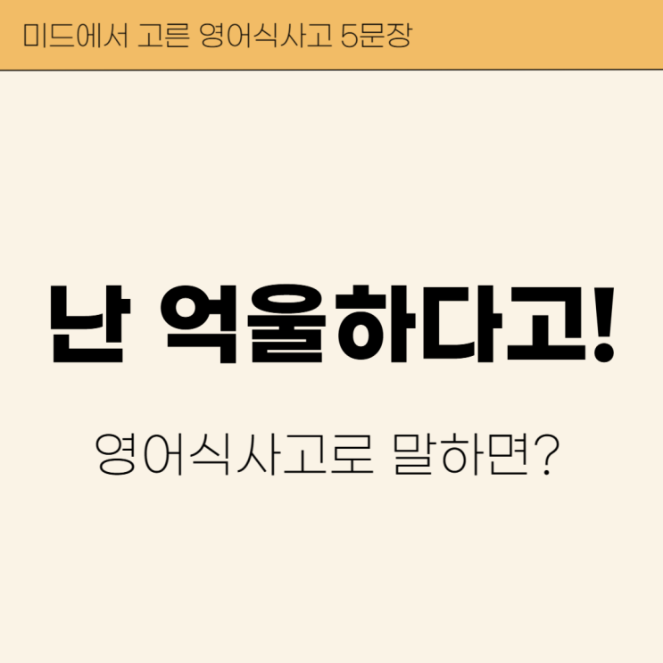  '억울하다고!' 영어로? 미드 영어 문장 5개 외우기