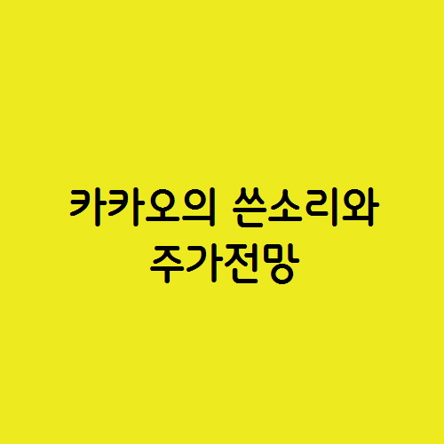  카카오에 대한 쓴소리와 주가 전망