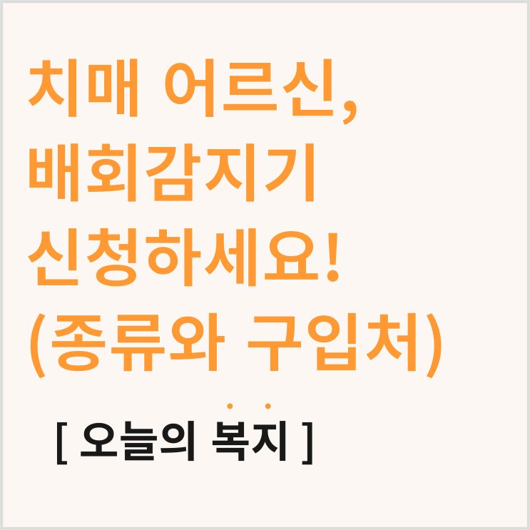  배회감지기, 종류와 전국 구입처 알려드려요! 치매 어르신 복지용구