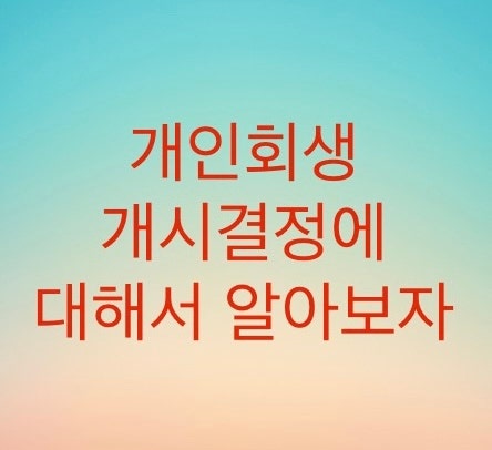  개인회생 변제금산정기준이 정해지는 시기는 개시결정입니다 (개시결정의 효력과 문제점) 부동산담보대출 원금이자를 낼 수 없다