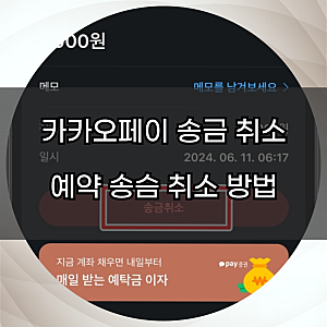 카카오페이 계좌송금 예약 송금 입금 취소 하는법