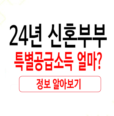  24년 신혼부부특별공급소득 얼마?