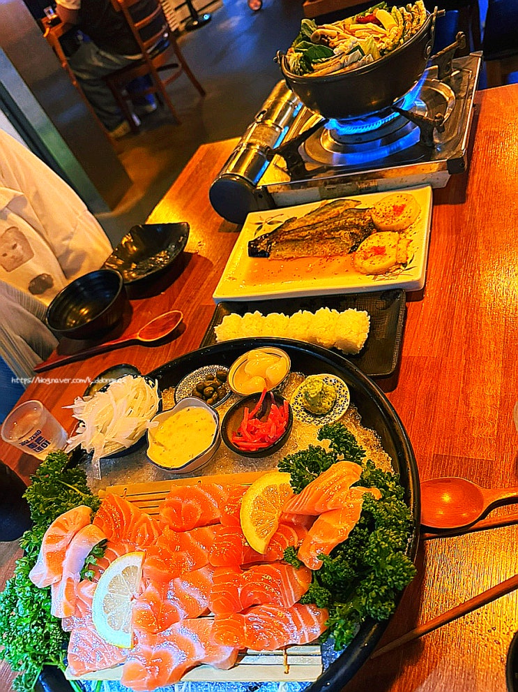  부산 연산동 이자카야 '오연어' 연어사시미 밀푀유나베 맛집