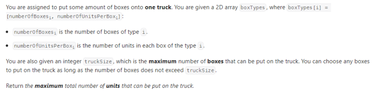  JAVA_LeetCode 1710_Maximum Units on a Truck