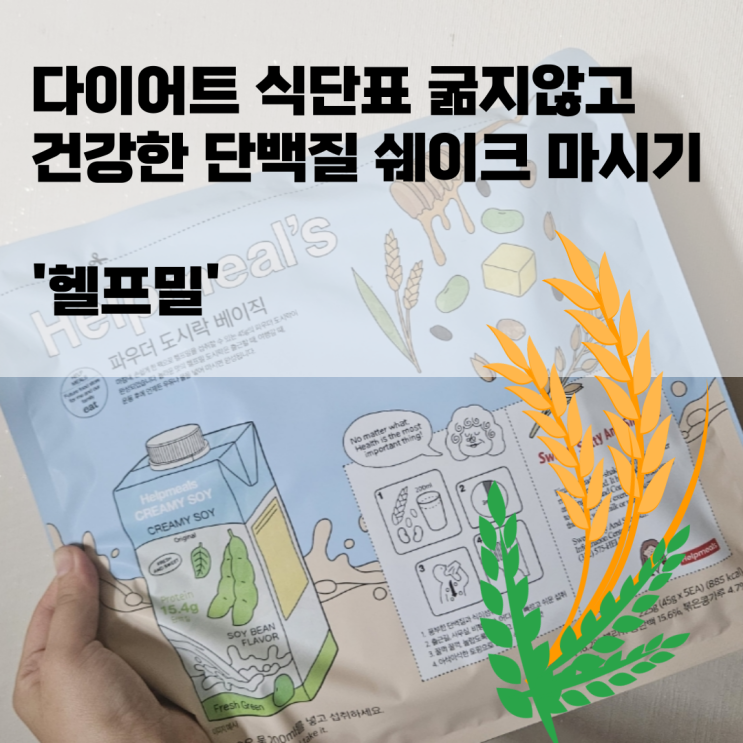  다이어트 식단표 굶지않고 건강한 단백질 쉐이크 마시기 '헬프밀'