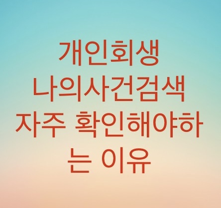  법원절차상황이 궁금하면 나의사건검색을 자주 확인해야한다 (결정문 혹은 명령문에 대처해야한다)
