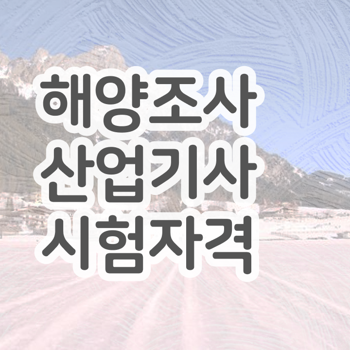 해양조사산업기사 응시조건 온라인 수업으로 쉽고 빠르게 끝낸 과정