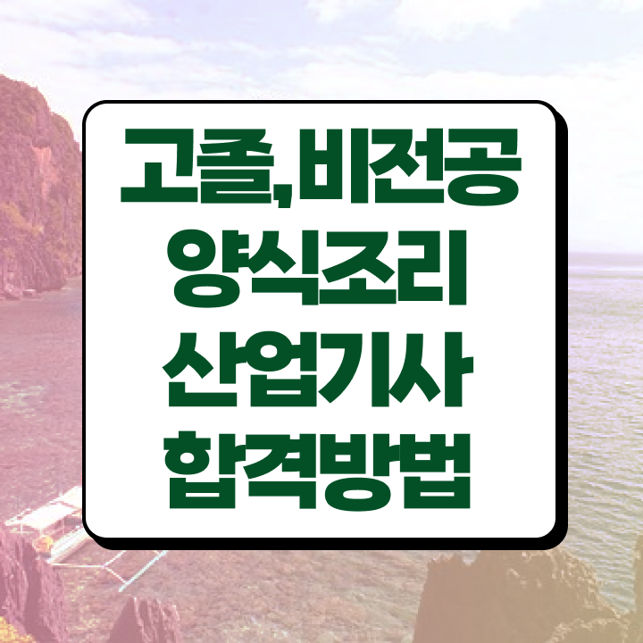  양식조리산업기사 시험응시조건 인강으로 4달 안에 성공한 과정