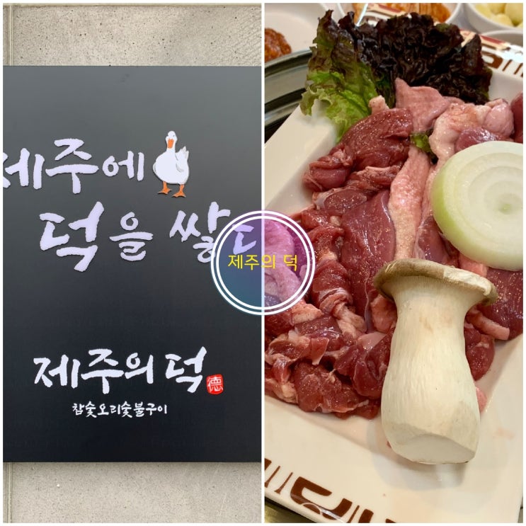  제주시 노형동 숯불오리구이 맛집 회식하기 좋은 곳 제주의 덕