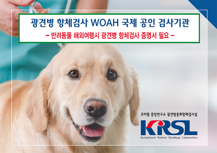  광견병 항체검사 증명서 반려동물 해외여행시 필요