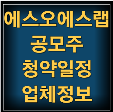 에스오에스랩 공모주 정보 청약(6.14~17.) 일정 알아보기