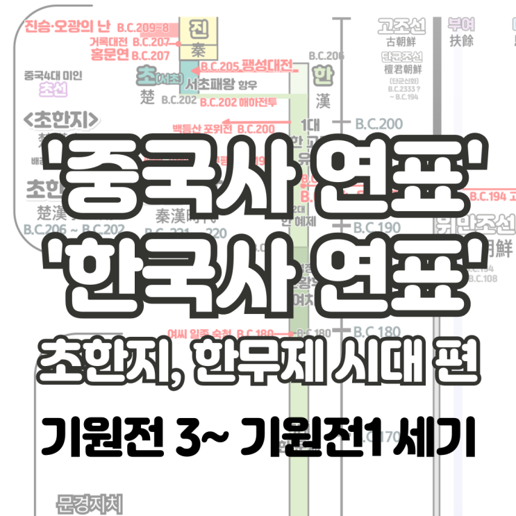  '중국사+한국사 연표'로 보는 진시황, 초한지, 한무제의 시대, 주몽, 혁거세의 등장(기원전3~기원전1세기)