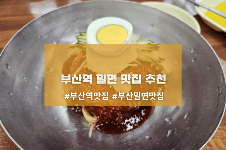  [부산 초량밀면] 부산역 밀면 맛집 추천