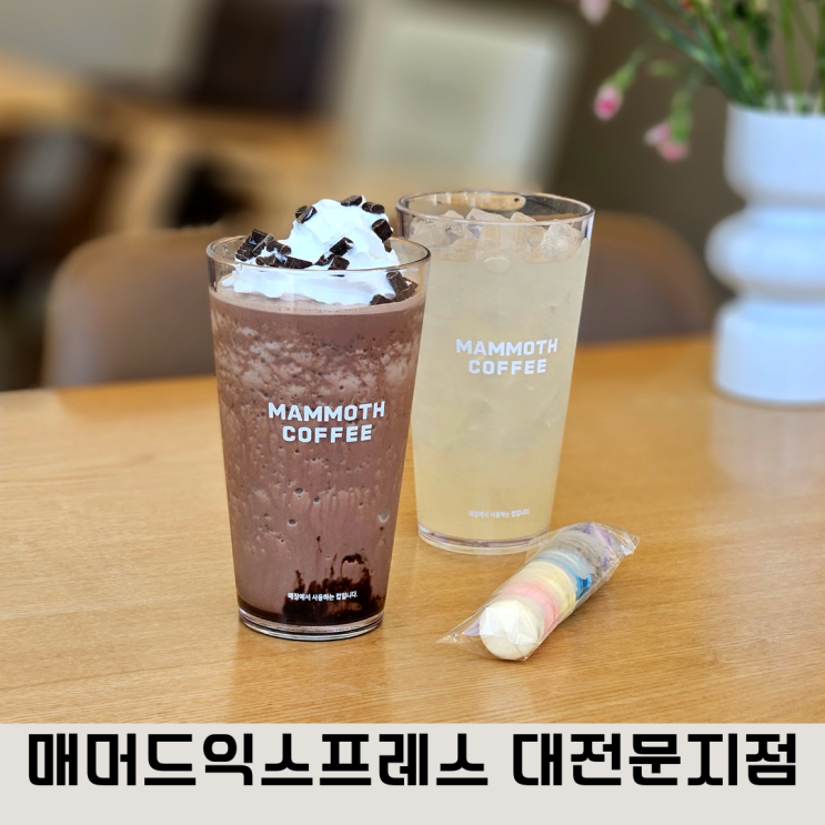  문지동 신상카페 인테리어가 멋진 매머드익스프레스 대전문지점