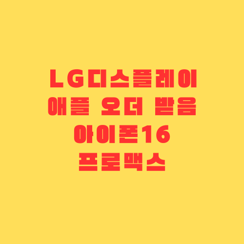  LG디스플레이 / 애플 아이폰 16 프로 맥스 패널 첫 주문 확보 성공!