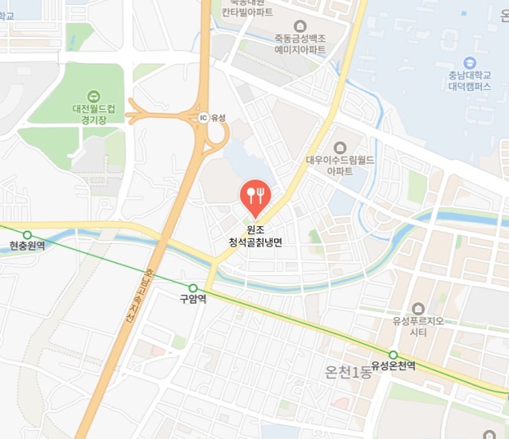  6월 12일 점심 대전 유성 청석골 칡 냉면
