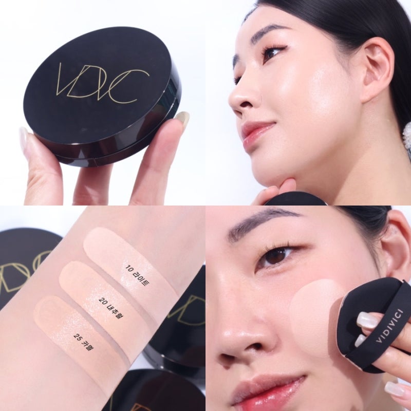 여름쿠션추천! 비디비치 롱웨어 스킨 핏 쿠션 10호, 20호, 25호 전색상 비교