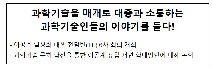 과학기술을 매개로 대중과 소통하는 과학기술인들의 이야기를 듣다! 과학기술을 매개로 대중과 소통하는 과학기술인들의 이야기를 듣다!