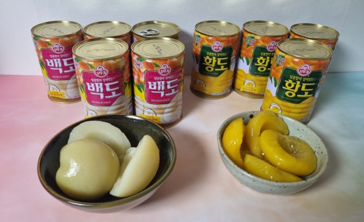  오뚜기 황도 백도로 복숭아화채만들기