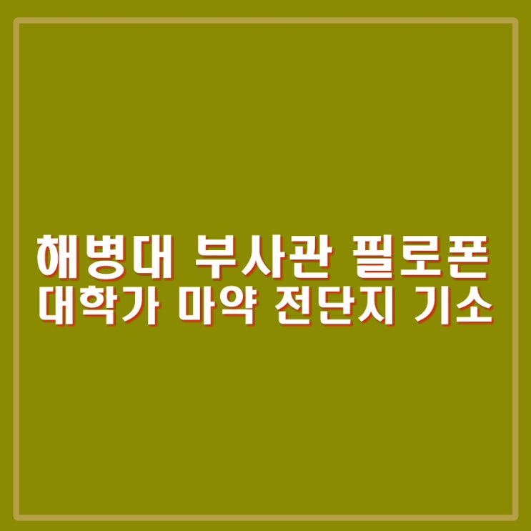 <b>해병대</b> <b>부사관</b> 필로폰 긴급체포, 대학가 <b>마약</b> 판매 전단지... 