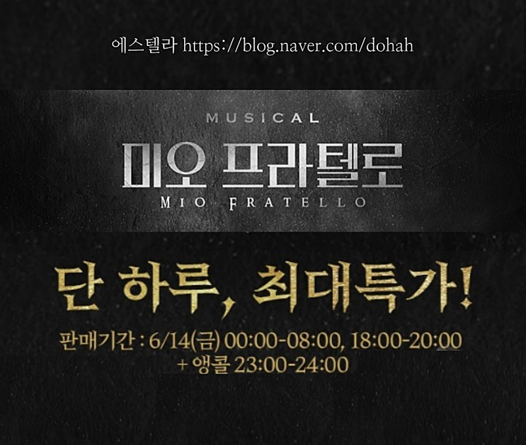 뮤지컬 할인 미오 프라텔로 위메프 공연 티켓 특가