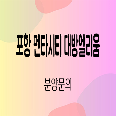  포항 펜타시티 대방엘리움 미분양아파트 흥해읍 신축 줍줍 분양가격 선착순 동호지정
