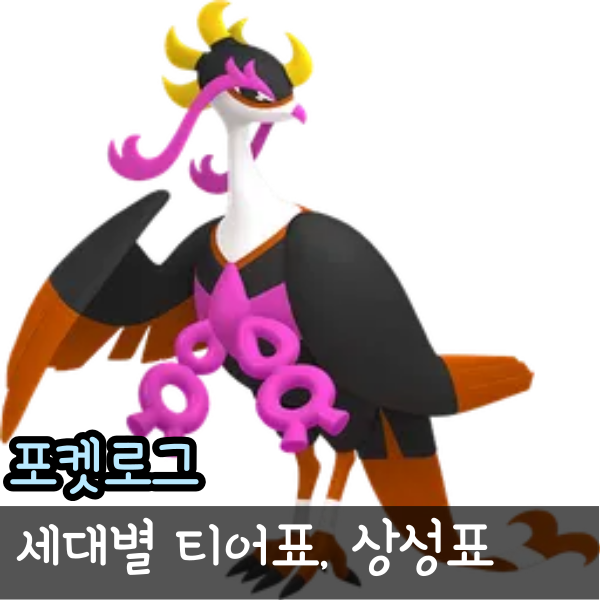 포켓로그 세대별 티어표 속성 상성표 실시간 확인