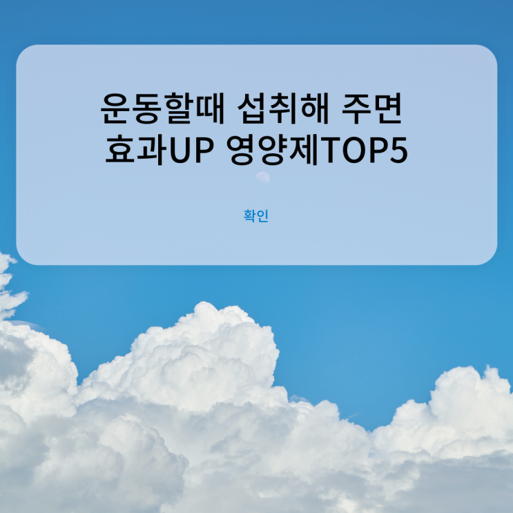  트레이너가 추천해 주는 운동할 때 섭취해 주면 효과 UP 영양제 TOP5!!!