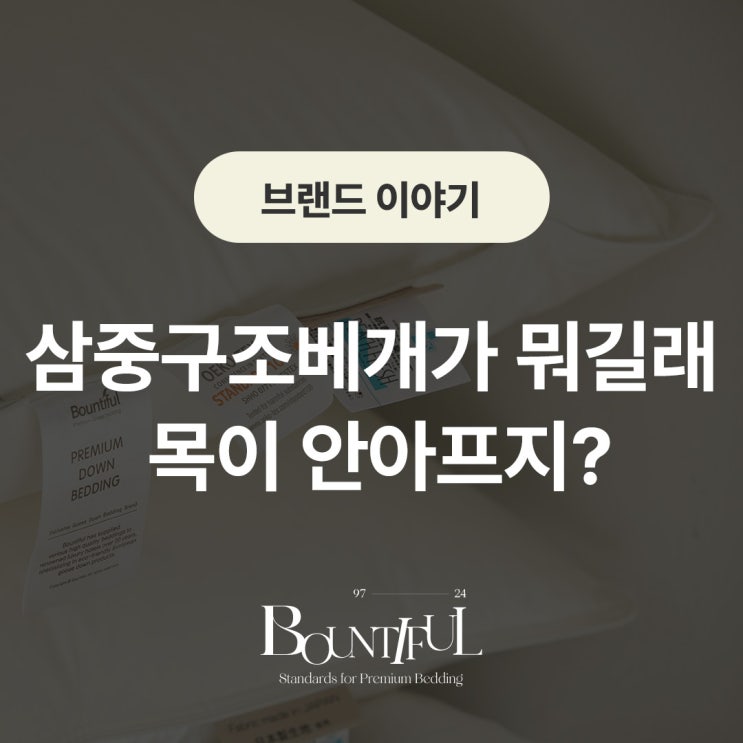  바운티풀 호텔 베개, 삼중 구조 베개가 뭐길래 목이 안 아프지?