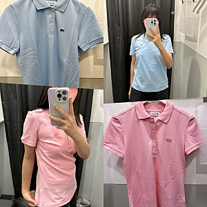 라코스테 반팔 카라티 여자 슬림핏 레귤러핏 비교 착용