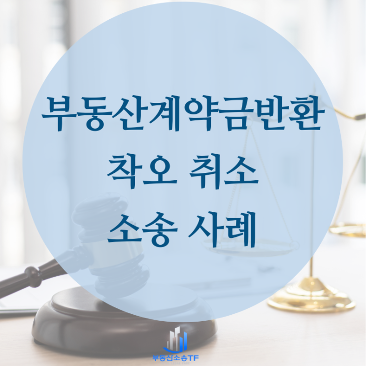  부동산계약금반환 민법109조 착오취소 소송 사례