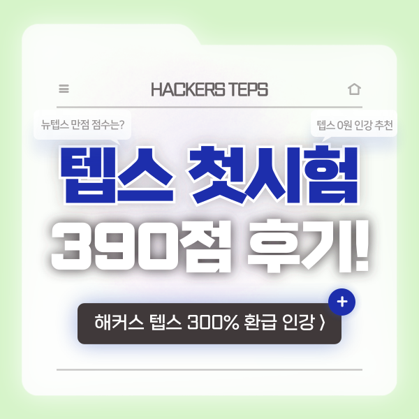 뉴텝스 만점? 인강 독학으로 첫시험 300점+단기 달성한 후기